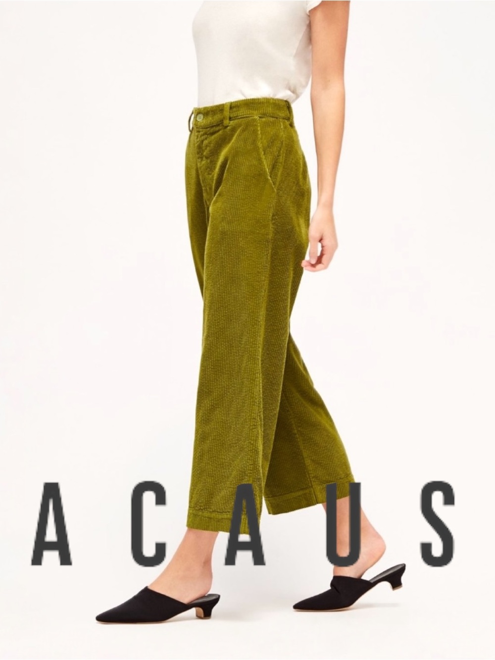 LACAUSA Jasper Corduroy Trousers in Moss Green
